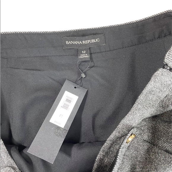 Banana Republic Wool Mini Skirt Italian Flannel Size 12 NEW - Picture 7 of 7